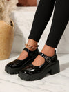 Retro Chic: Women's Platform Mary Jane Shoes with Ankle Strap - Perfect for Office, Weddings, and School Uniforms