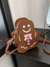 Whimsical Gingerbread Man PU Leather Shoulder Bag - Perfect Halloween Accessory & Unique Gift!