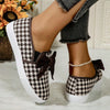 Colorblock Bow Tie Fleece-Lined Sneakers: Stay Stylish and Cozy Outdoors