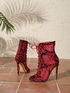 Ravishing Red Leopard Patchwork Lace-Up Ankle Boots - Fashion Forward and Fabulously Feminine