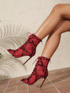 Ravishing Red Leopard Patchwork Lace-Up Ankle Boots - Fashion Forward and Fabulously Feminine