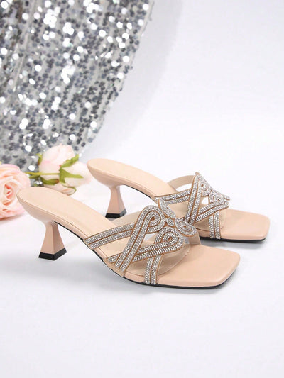 Diamond Noir: Stylish French Square Toe Sandals for Women