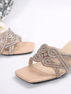 Diamond Noir: Stylish French Square Toe Sandals for Women