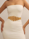 Elegant Diamond-Shaped Gold Zinc Alloy Waist Chain – Perfect for Weddings and Dances