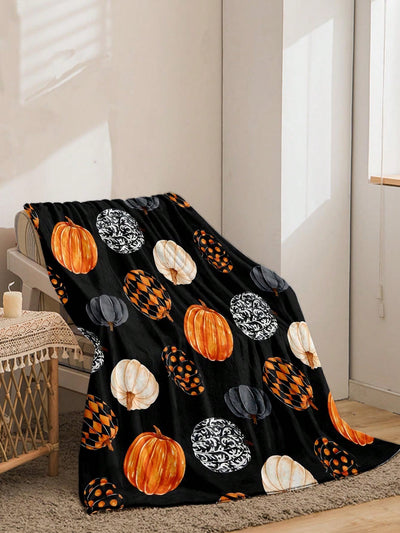 Pumpkin Spice and Everything Nice Flannel Blanket - Perfect for Halloween and Thanksgiving