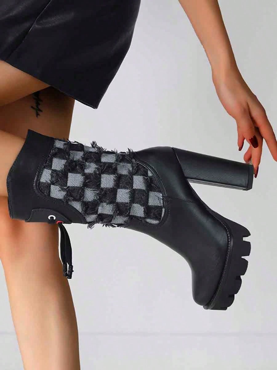 Upgrade your footwear game with our Vintage Black High Heel Riding Boots. These stylish boots feature a waterproof platform, making them perfect for any weather condition. The vintage design adds a unique touch to your outfit. Step out in confidence with these comfortable and fashionable boots.