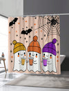 Creepy Crawly Halloween Shower Curtain - Waterproof with Hooks and Metal Eyelets - Bathroom Accessory