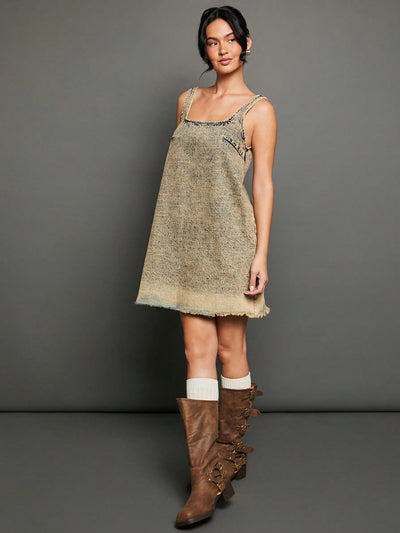 Trendy Acid Wash Mini Dress - Premium Cotton Denim for Effortless Style