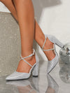 Crystal Cross Strap High Heel Party Shoes: Women's Elegant Fashion Statemen