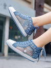 Summer Vibes: Floral Pattern Casual High Top Sneakers for Women