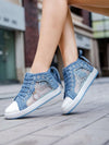 Summer Vibes: Floral Pattern Casual High Top Sneakers for Women