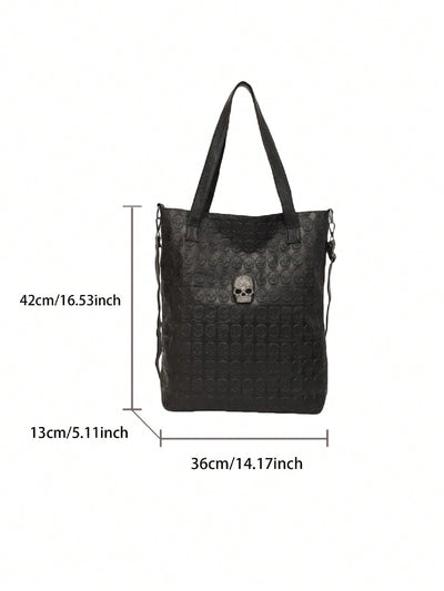 Skull Print Large Capacity Tote Bag: The Ultimate Unisex Shoulder Messenger Bag