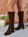 Chic and Trendy Thick Heel Calf Boots: Elevate Your Style with High Shaft Boots