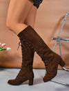 Chic and Trendy Thick Heel Calf Boots: Elevate Your Style with High Shaft Boots