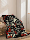 Spooky Skull and Pumpkin Flannel Blanket – Perfect Gift for Loved Ones!