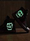 Glow In The Dark Halloween Blood Splatter Hand Painted Sneakers: Unique Street Style