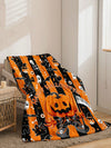 Cozy Cartoon Pumpkin Flannel Blanket: The Perfect Autumn Home Decor and Halloween Gift