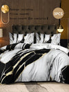 Elegant 3-Piece Marble Print Polyester Bedding Set for Stylish Home Accents