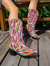 Bold & Beautiful: Women's Colorful Chunky High Heel Cowboy Boots