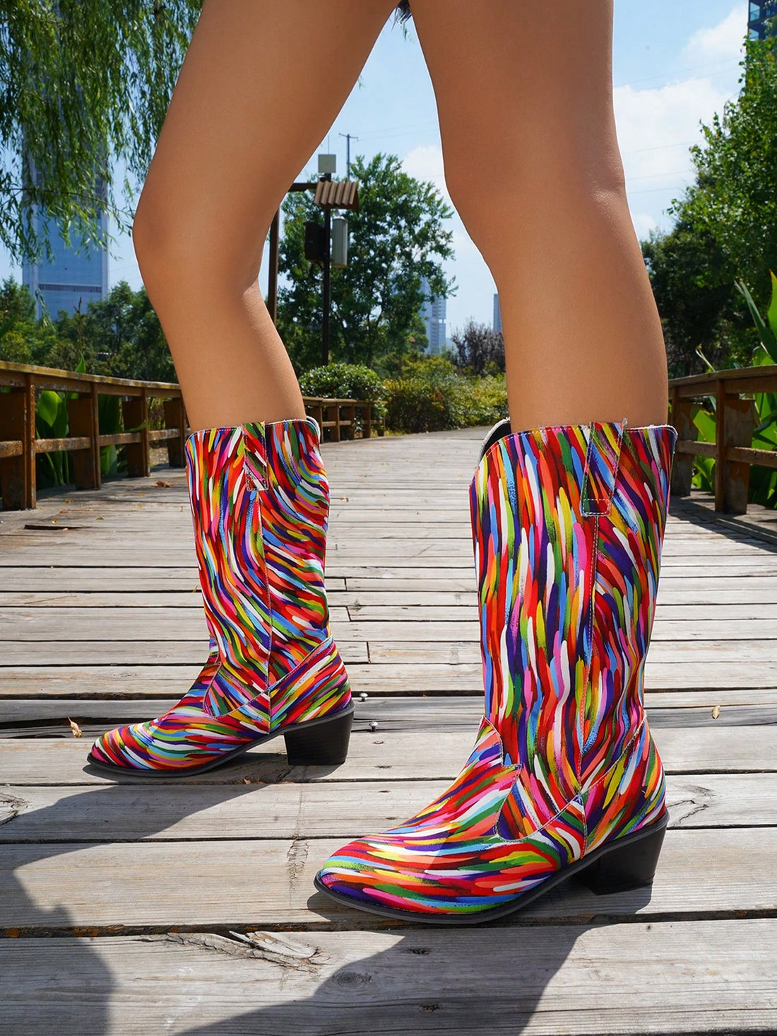 Expertly crafted for the fashion-forward woman, our Bold & Beautiful cowboy boots add a pop of color and a touch of height to any outfit. Made with a chunky heel and durable materials, these boots are both stylish and functional. Embrace your bold side with these statement-making boots.