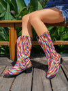 Bold & Beautiful: Women's Colorful Chunky High Heel Cowboy Boots