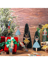 Festive Cheer: 12-Piece Wooden Nutcracker Ornament Set for Holiday Magic