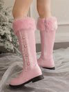 Winter Warmth: Women’s Fleece-Lined Knee-High Flat Boots with Side Zipper