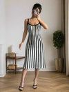 Chic Striped Knit Camisole Dress: A French Fashion Essential