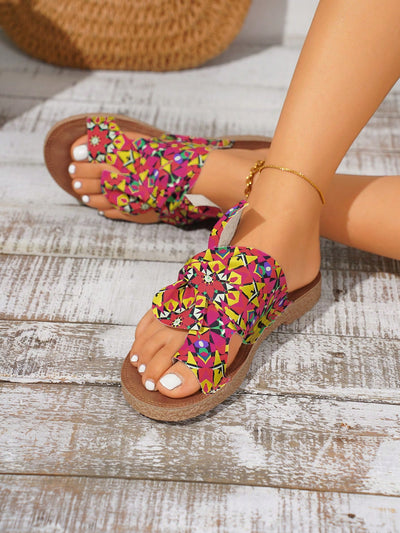 Rainbow Bowknot Massage Bottom Beach Sandals: Feel Comfortable and Stylish