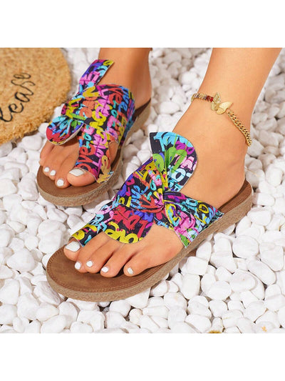 Rainbow Bowknot Massage Bottom Beach Sandals: Feel Comfortable and Stylish