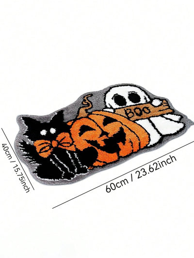 Spooktacular Ghost Plush Doormat – Halloween Non-Slip & Absorbent Rug