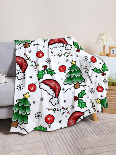 Cozy Snowflake Flannel Blanket – Perfect Christmas Home Decor for Living Room & Bedroom