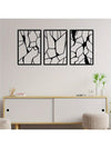 Elegant Minimalist Metal Wall Art Set - 3-Piece Black Abstract Design for Modern Home Décor