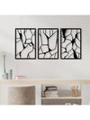 Elegant Minimalist Metal Wall Art Set - 3-Piece Black Abstract Design for Modern Home Décor