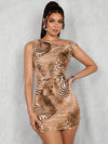 Wild Elegance: Glam Leopard Print Mini Dress for Summer Rave & Weddings