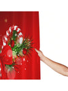 Festive Winter Wonderland: 4-Piece Christmas Shower Curtain Set with Snowman, Tree & Free Hooks