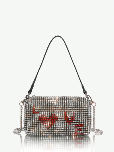 Chic Y2K Diamond Love Evening Bag: Perfect for Parties, Prom, and Date Nights