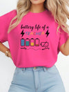 Power Up Your Classroom Style: Essence Battery Life Graphic T-Shirt for Teachers