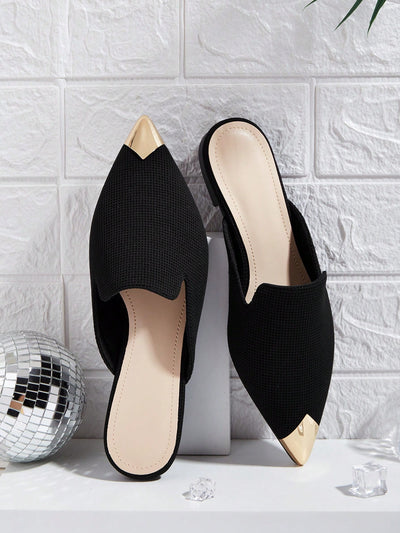 Chic and Comfortable Pointed Toe Slide Sandals: Slip-On Style for Women