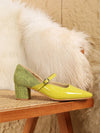 Chic Comfort: Soft Leather Slip-On Women’s Shoes with Thick Heel & Square Toe