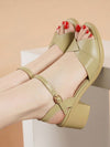 Summer Chic: Chunky High Heel Peep Toe Sandals with Ankle Strap and Buckle