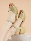 Summer Chic: Chunky High Heel Peep Toe Sandals with Ankle Strap and Buckle