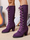 Elevate Your Style: Plus Size European-American Waterproof Lace-Up Roman Knight Boots for Women