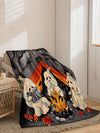 Spooky Forest Fun: Halloween Ghoul Print Flannel Blanket for Versatile Home Decor