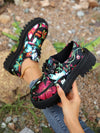 Stylish & Comfortable: Plus Size Women's Printed High Heel Casual Shoes