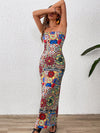 Floral Paradise: Vacation Women's Bandeau Maxi Bodycon Dress