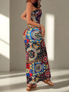 Floral Paradise: Vacation Women's Bandeau Maxi Bodycon Dress