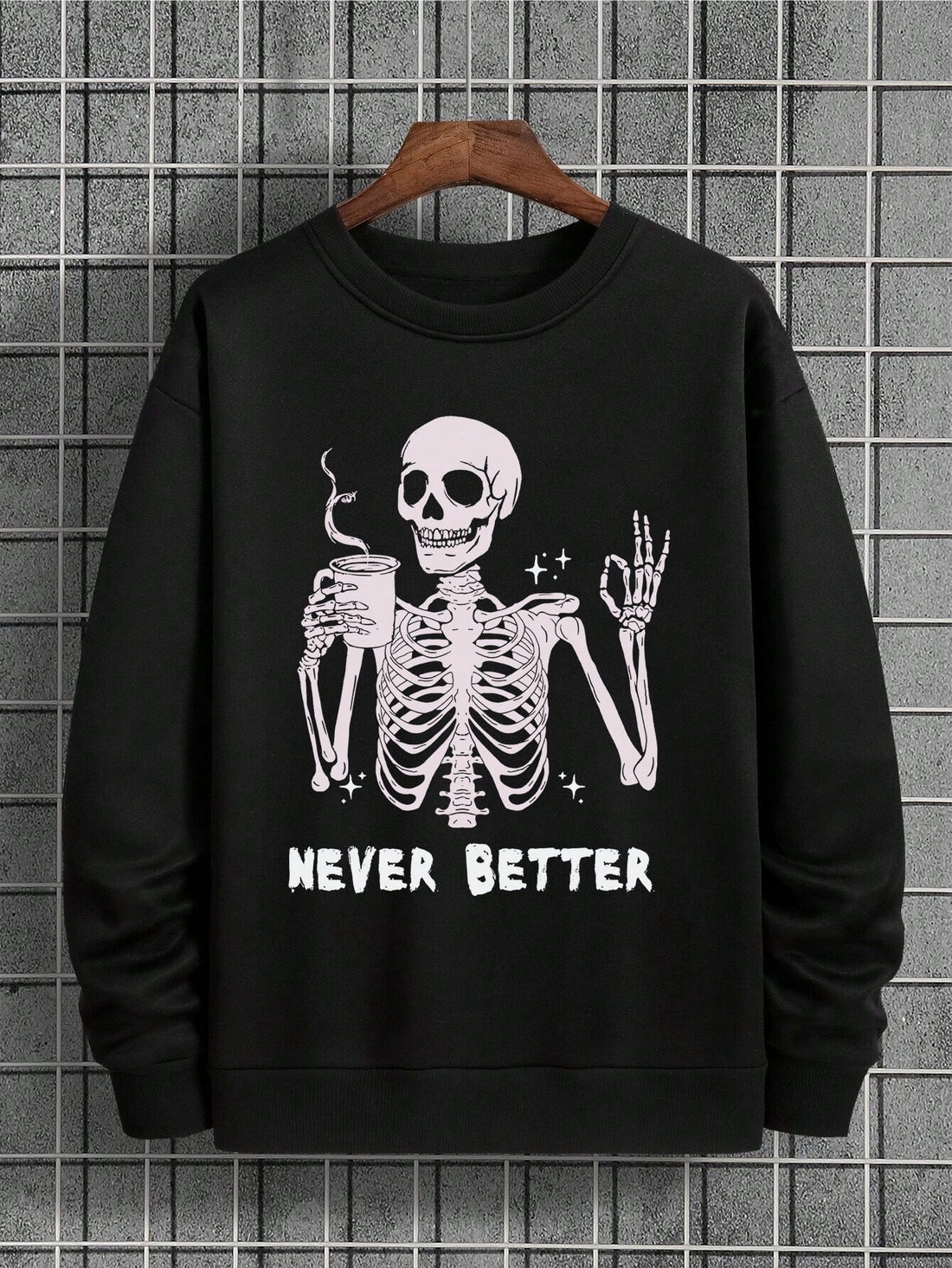 This men's Halloween sweatshirt features a bold and stylish skull print, perfect for adding a touch of spooky fun to your fall wardrobe. Made from soft and comfortable fabric, it's the ideal choice for a casual yet cool look. Get ready to impress with this must-have piece for the season.