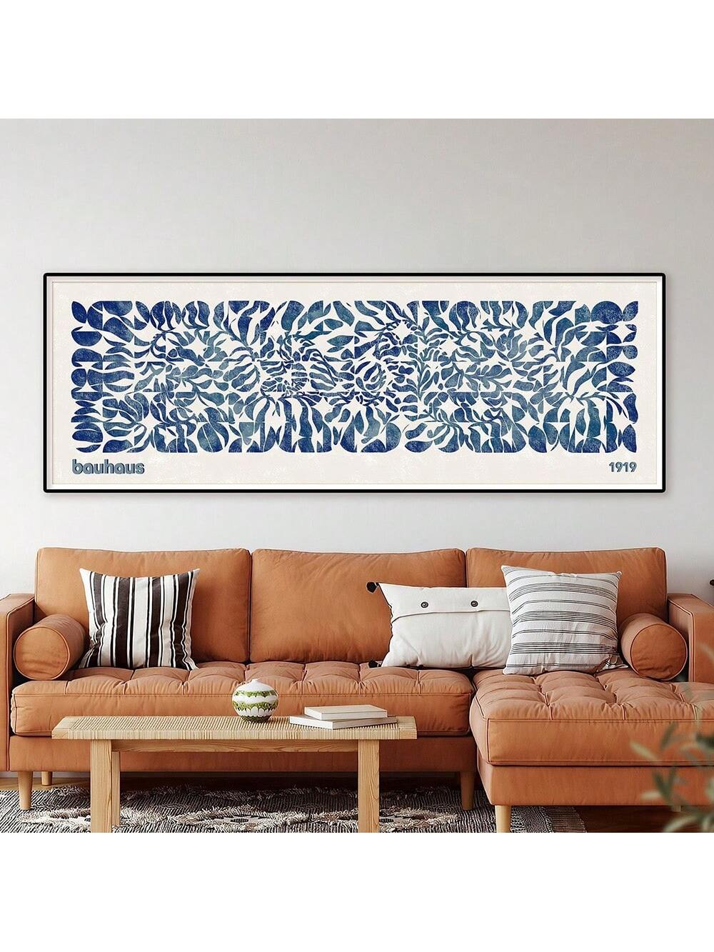 Elevate your home decor with our stunning Colorful Bauhaus-Inspired Geometric Canvas Print. The vibrant nautical blue design is sure to add a modern touch to any room. Create a bold and inspiring atmosphere with this eye-catching wall art.