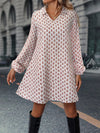 Channel Your Inner Boho Chic with Allover Print Lantern Sleeve Dress